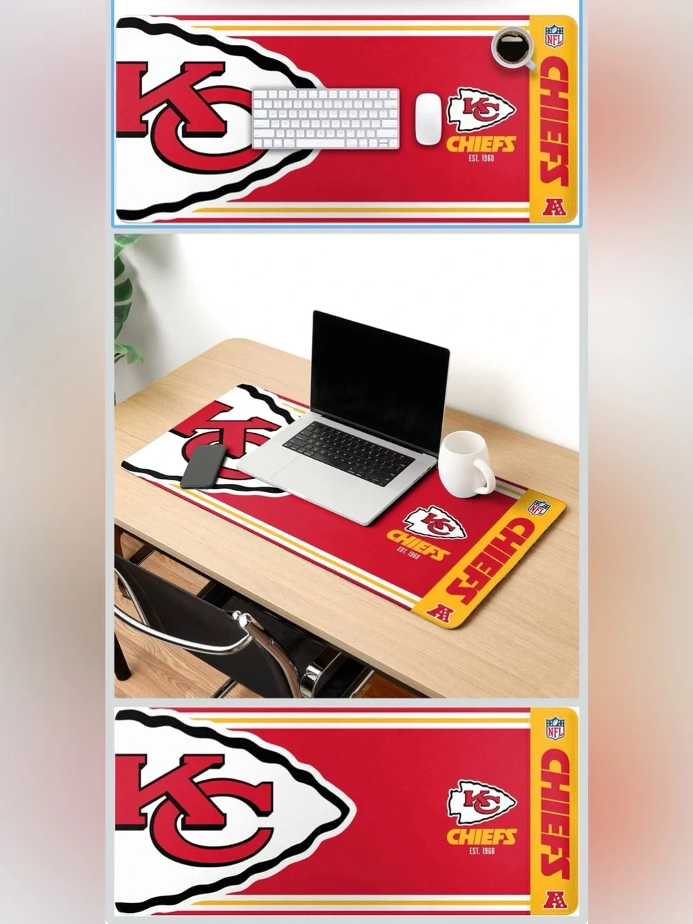 Kansas City Chiefs Red Extended Desk Mat XL – NFL Licensed 35x16